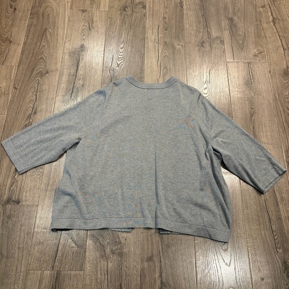 LANDS' END Outfitters Cardigan Women's 3X Open Front Sweater Gray Cotton Modal - Picture 10 of 12
